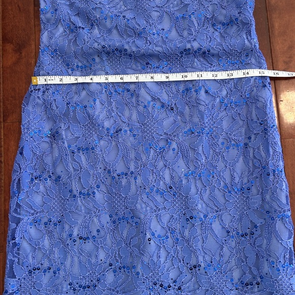 Scarlett Periwinkle Blue Lace Sleeveless Dress with Sequins Size 6 - Picture 9 of 13